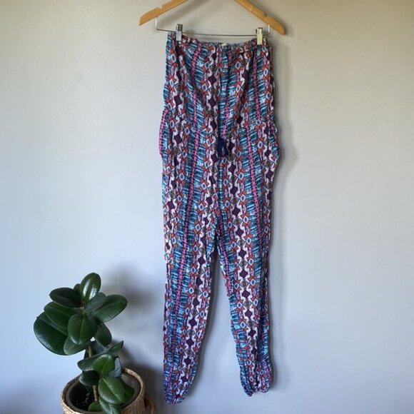 Pink Rose Aztec Print Tube Top Romper – Women’s Size Medium - Picture 7 of 10